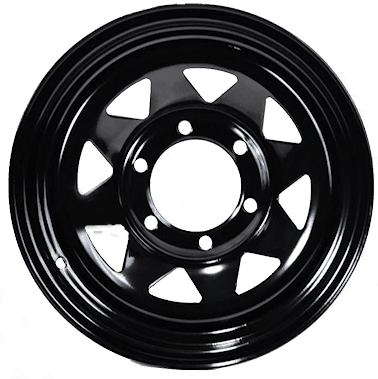 15X6 6-5.5 BLACK SPOKE WHEEL